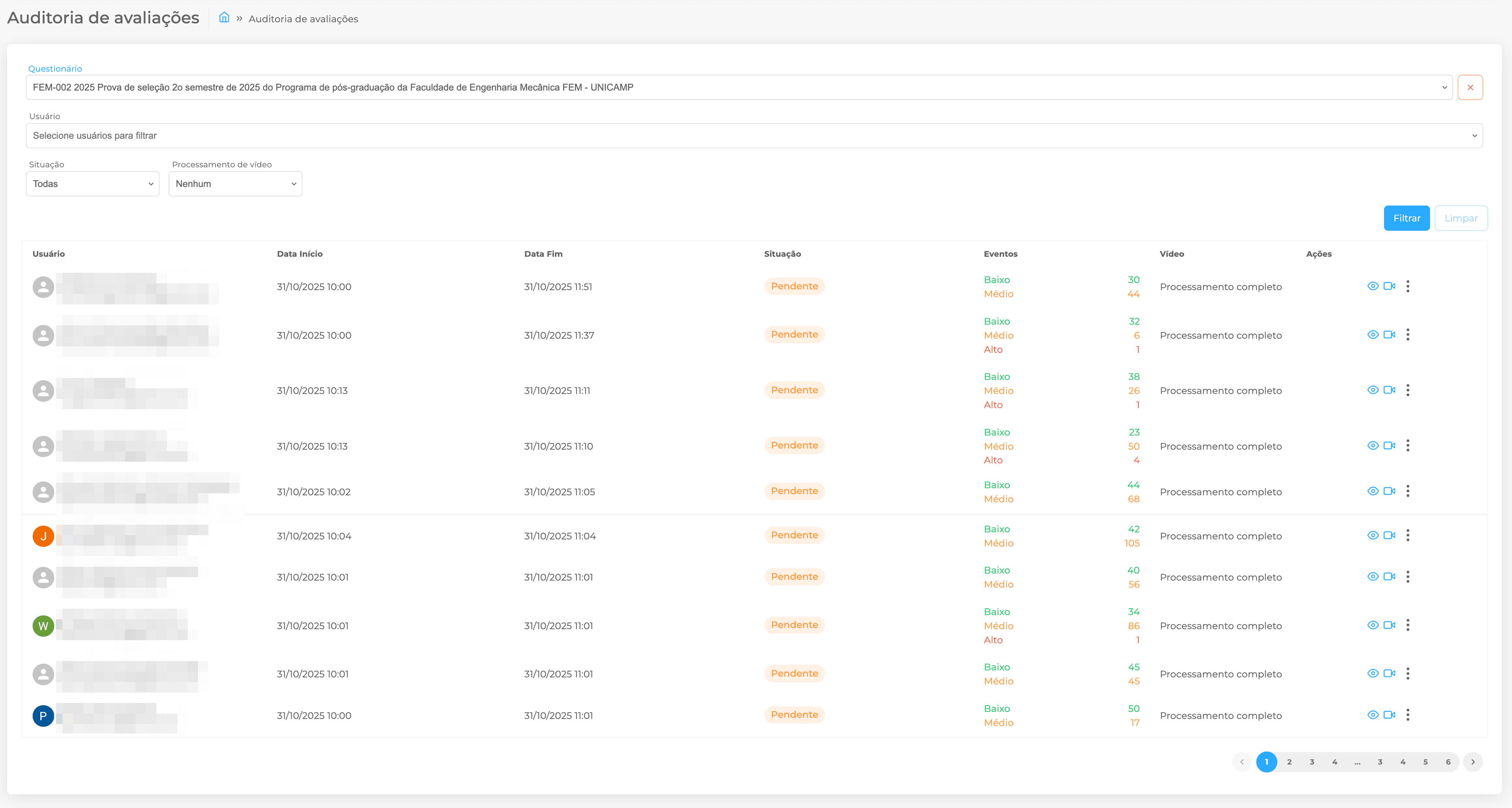 Visual record used to identify an online test