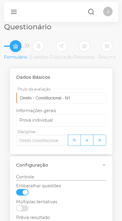 Como criar uma prova